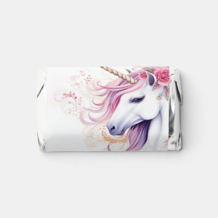 Pink Unicorn Floral Watercolor Design Hershey's Miniatures