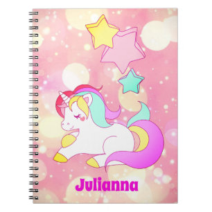 Pink Unicorn Gift Ideas, Girly Back to School Notebook