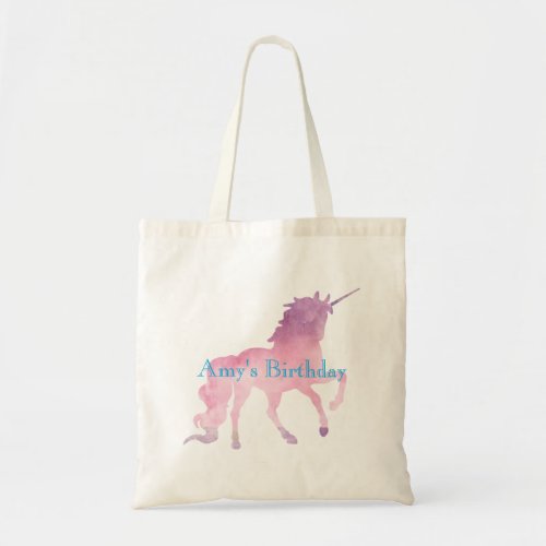 Pink Unicorn Girls Birthday Party Tote Bag