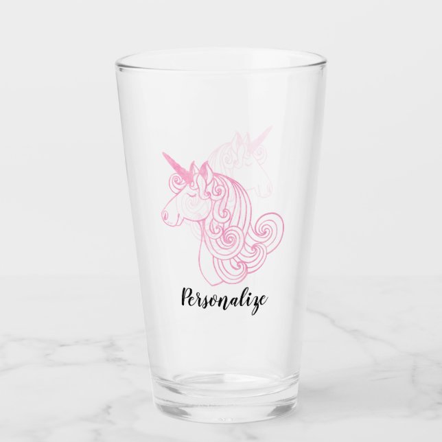 Pink Unicorn Glass (Front)