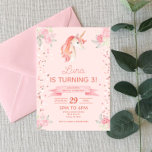 Pink Unicorn Glitter Confetti Birthday Party Invitation<br><div class="desc">This is a Pink Unicorn Glitter Confetti Birthday Party Invitation!</div>