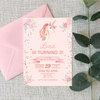 Pink Unicorn Glitter Confetti Birthday Party
