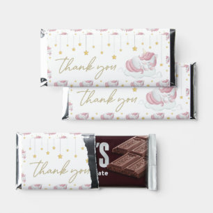 Pink Unicorn Gold Stars Baby Shower Thank You Hershey Bar Favors
