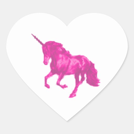 Pink Unicorn Heart Sticker | Zazzle