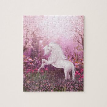 Pink Unicorn Jigsaw Puzzle by deemac1 at Zazzle