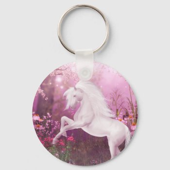 Pink Unicorn Keychain by deemac1 at Zazzle
