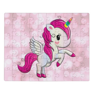 Pink unicorn kids jigsaw puzzle