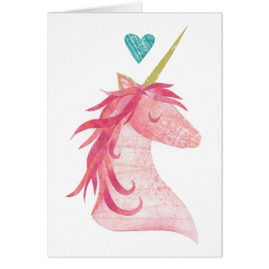 Pink Unicorn Magic with Heart Cards (Front)