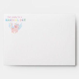 Pink Unicorn Magical Day Birthday Party Envelope