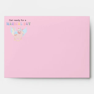 Pink Unicorn Magical Day Birthday Party Envelope