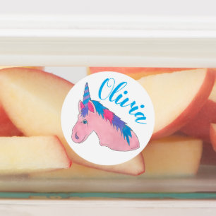 Pink Unicorn Magical Horse Creature Kids' Labels
