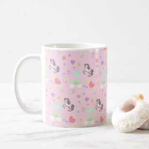 Pink unicorn magical princess girly birthday kids coffee mug