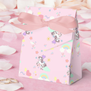Pink unicorn magical princess girly birthday kids favor boxes