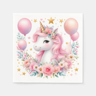 Pink Unicorn Napkins