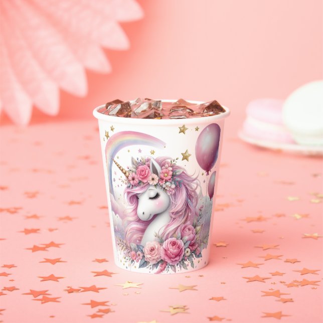 Pink Unicorn  Paper Cups (Insitu)