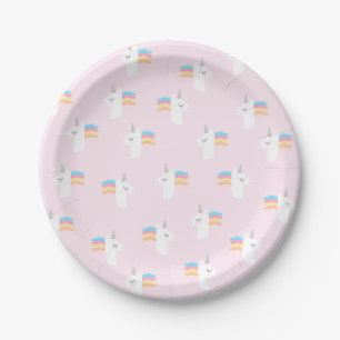 Pink Unicorn Paper Plates