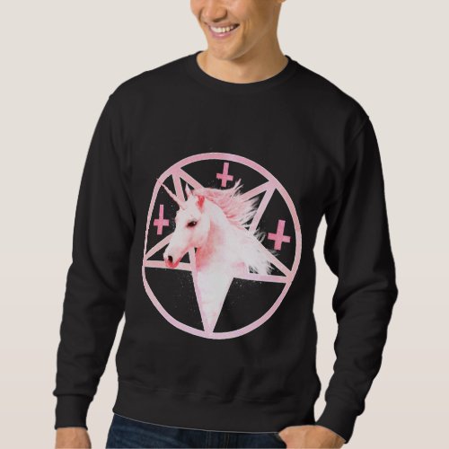 Pink Unicorn Pentagram Sweatshirt