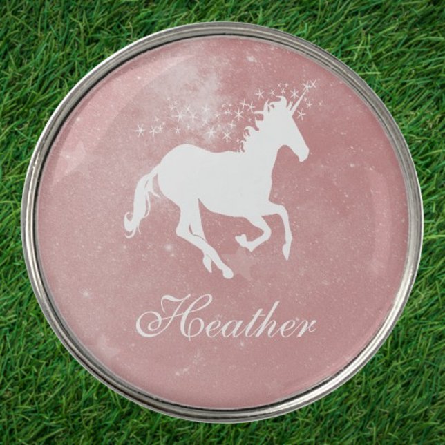 Pink Unicorn Personalize Golf Ball Marker (Pink Unicorn Personalized Golf Ball Marker)