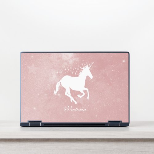 Pink Unicorn Personalized HP Laptop Skin