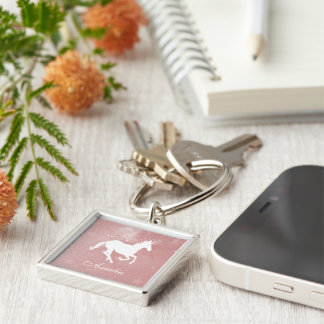 Pink Unicorn Personalized Keychain