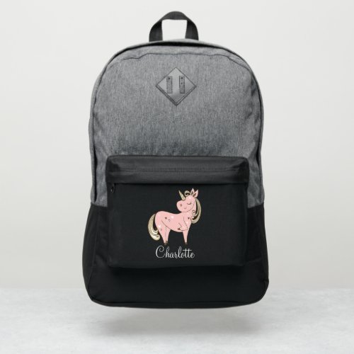 Pink Unicorn Personalized Kids Port Authority Backpack