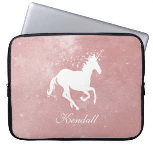 Pink Unicorn Personalized Laptop Sleeve