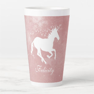 Pink Unicorn Personalized Latte Mug