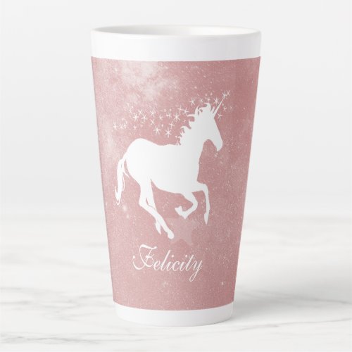 Pink Unicorn Personalized Latte Mug