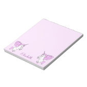 Pink Unicorn Personalized Notepad (Rotated)