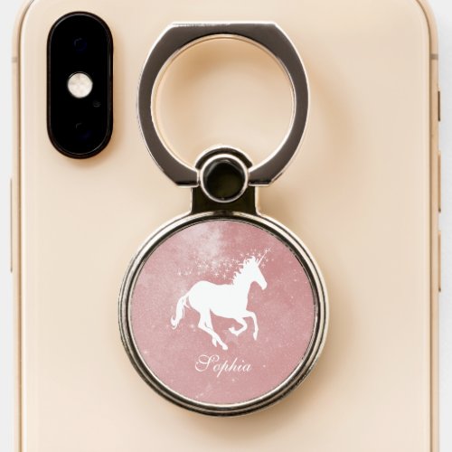 Pink Unicorn Personalized Phone Ring Stand
