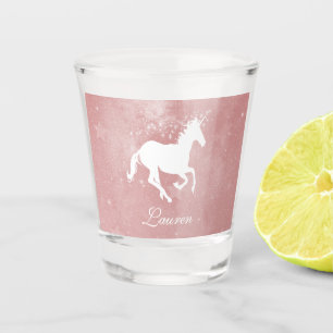 Pink Unicorn Personalized Shot glass