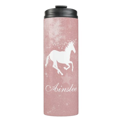 Pink Unicorn Personalized Thermal Tumbler