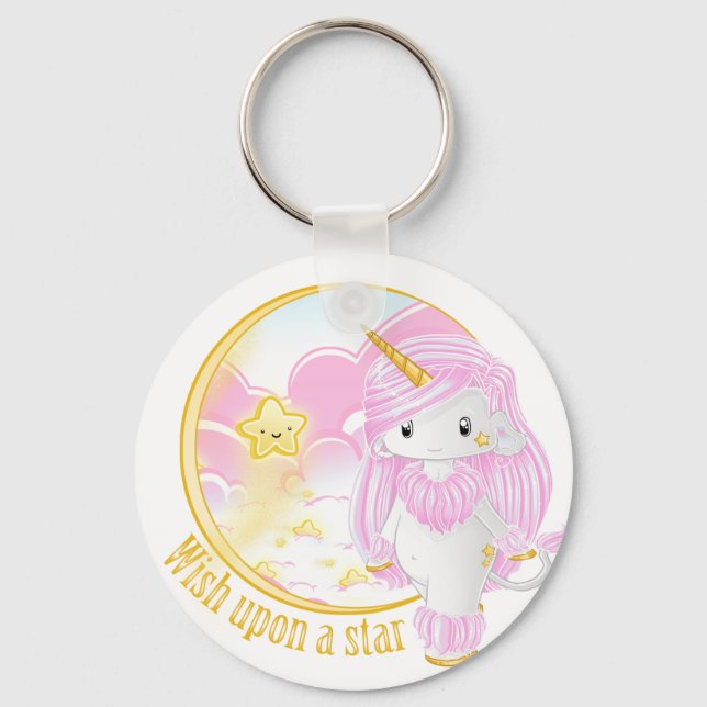 Pink Unicorn Po Keychain (Front)