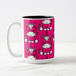 Pink Unicorn Pony Two-Tone Coffee Mug