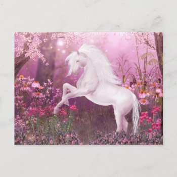 Pink Unicorn Postcard by deemac1 at Zazzle