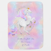 Pink Unicorn Princess Baby Blanket