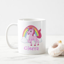 Pink Unicorn Rainbow Personalized Name