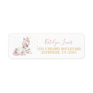 Pink Unicorn Return Address Labels