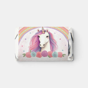 Pink Unicorn, Roses & Rainbow Birthday Party Hershey's Miniatures