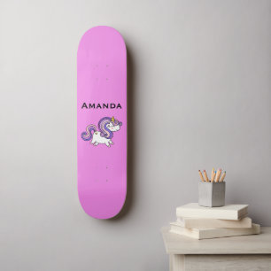 Pink unicorn skateboard