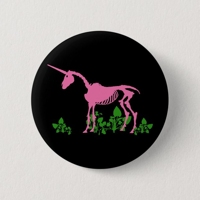 Pink Unicorn Skeleton Button (Front)