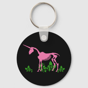 Pink Unicorn Skeleton Keychain