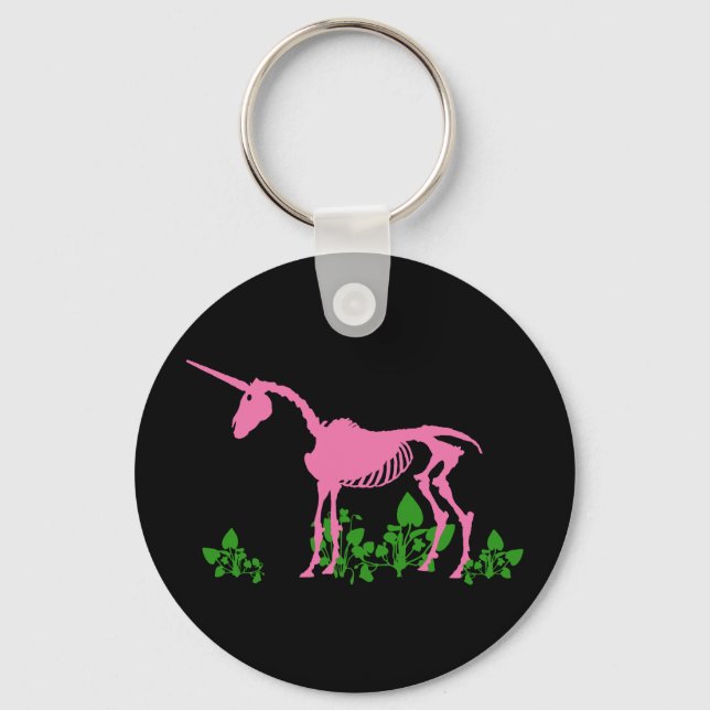 Pink Unicorn Skeleton Keychain (Front)