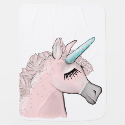 Pink Unicorn Stroller Blanket