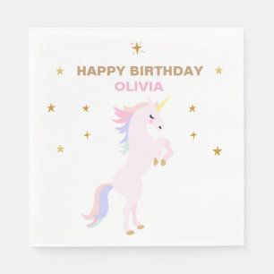 Pink Unicorn Table napkins pastel