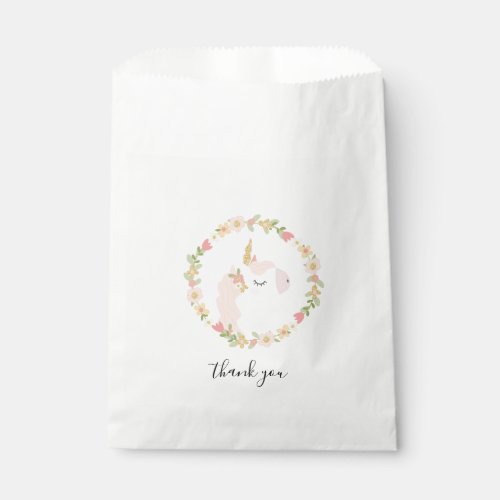Pink Unicorn Thank You Favor Bags