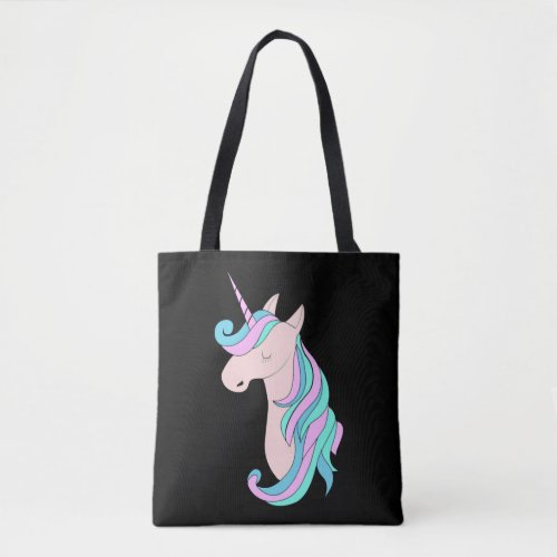 Pink unicorn tote bag