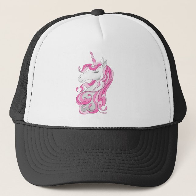 Pink Unicorn Trucker Hat (Front)