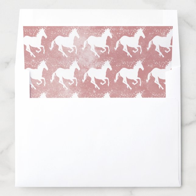 Pink Unicorn Wedding Envelope Liner (In Envelope)