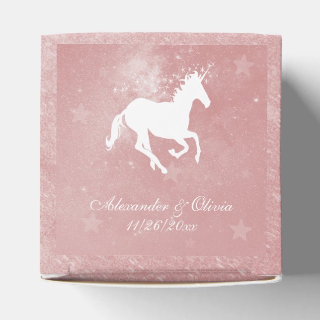 Pink Unicorn Wedding Favor Box (Top)